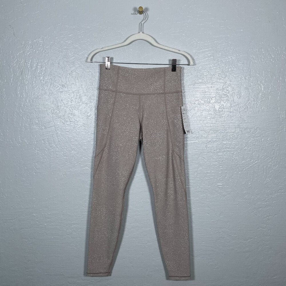 Athleta Women S Tan Rainwater Salutation Stash Pocket Tight Leggings Ankle